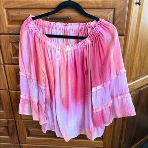 Pink Ombre Off-Shoulder Women's Top